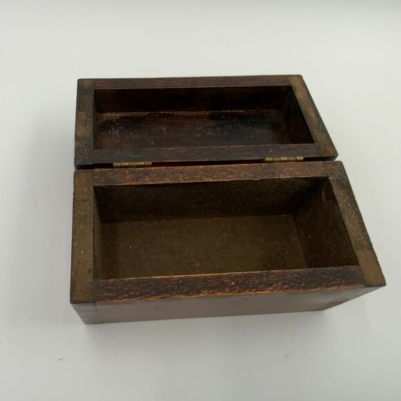Handmade Antique Primitive Wooden Recipe Box - Picture 2 of 6